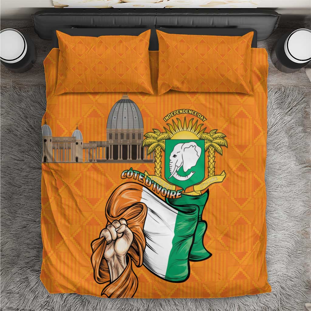Ivory Coast Independence Day Bedding Set Yamoussoukro Coat Of Arms
