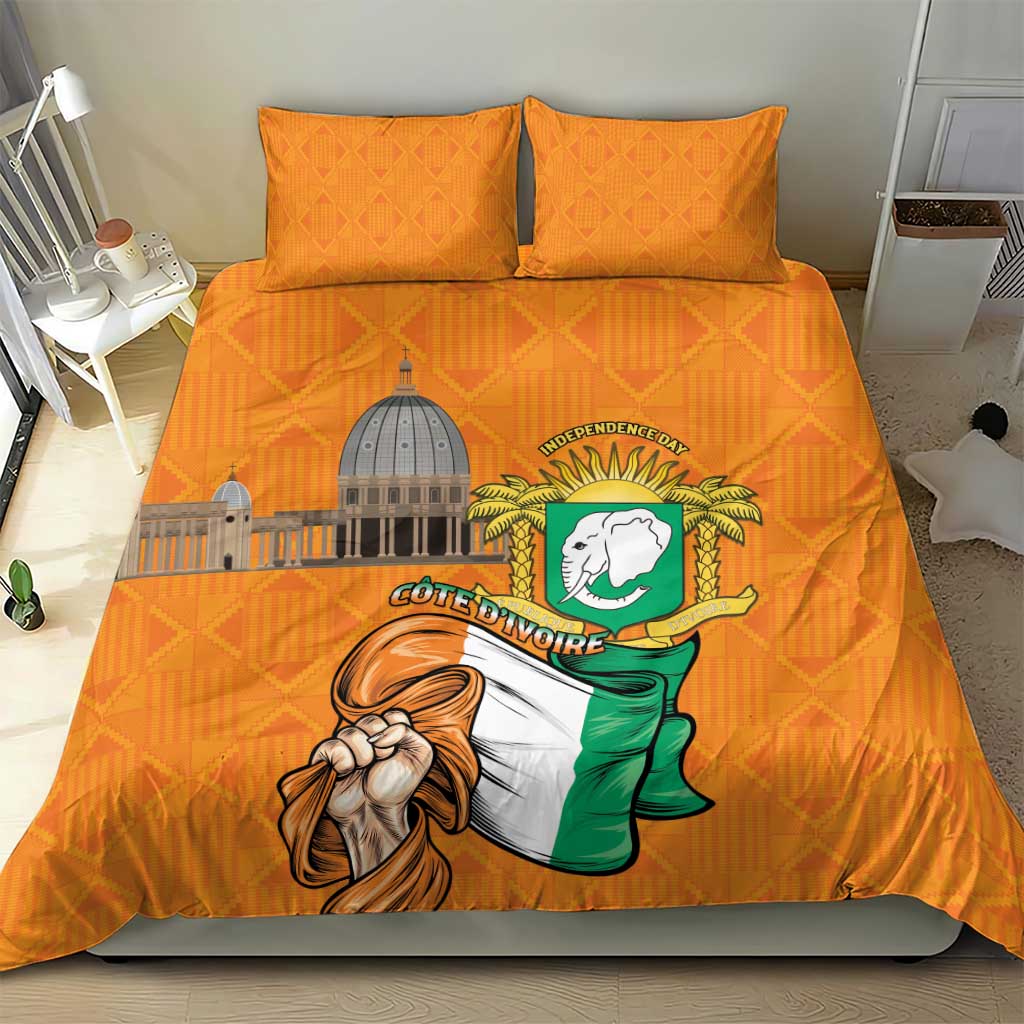 Ivory Coast Independence Day Bedding Set Yamoussoukro Coat Of Arms