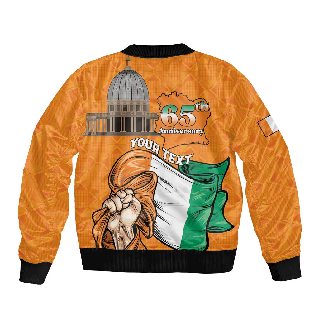 Personalised Ivory Coast Independence Day Bomber Jacket Yamoussoukro Coat Of Arms