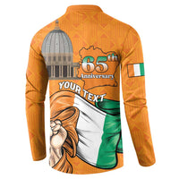 Personalised Ivory Coast Independence Day Button Sweatshirt Yamoussoukro Coat Of Arms