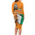 Personalised Ivory Coast Independence Day Family Matching Long Sleeve Bodycon Dress and Hawaiian Shirt Yamoussoukro Coat Of Arms