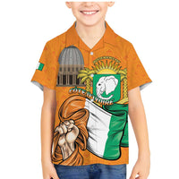 Personalised Ivory Coast Independence Day Family Matching Mermaid Dress and Hawaiian Shirt Yamoussoukro Coat Of Arms