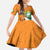 Personalised Ivory Coast Independence Day Family Matching Off The Shoulder Long Sleeve Dress and Hawaiian Shirt Yamoussoukro Coat Of Arms