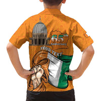 Personalised Ivory Coast Independence Day Family Matching Off Shoulder Short Dress and Hawaiian Shirt Yamoussoukro Coat Of Arms