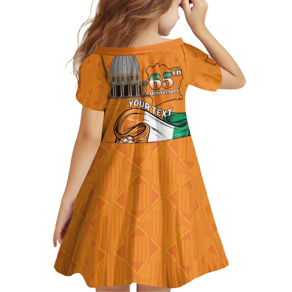 Personalised Ivory Coast Independence Day Family Matching Off Shoulder Short Dress and Hawaiian Shirt Yamoussoukro Coat Of Arms