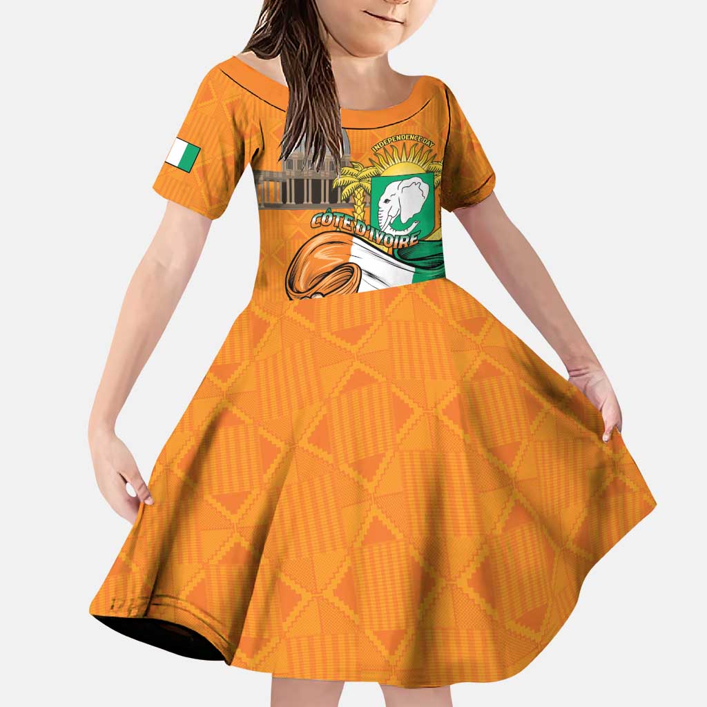 Personalised Ivory Coast Independence Day Family Matching Puletasi and Hawaiian Shirt Yamoussoukro Coat Of Arms