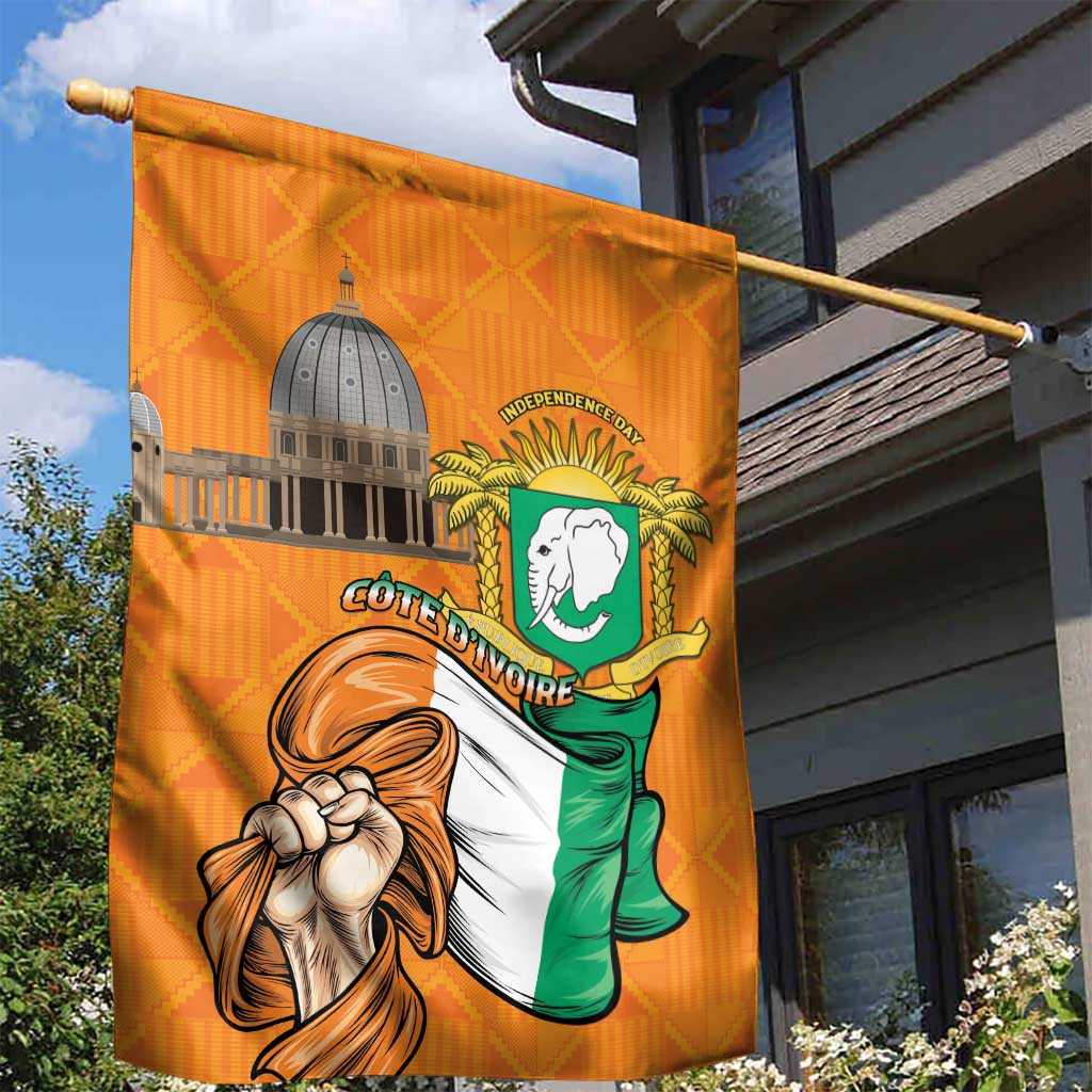 Ivory Coast Independence Day Garden Flag Yamoussoukro Coat Of Arms