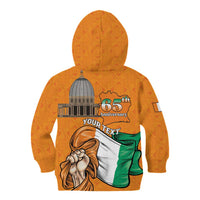 Personalised Ivory Coast Independence Day Kid Hoodie Yamoussoukro Coat Of Arms