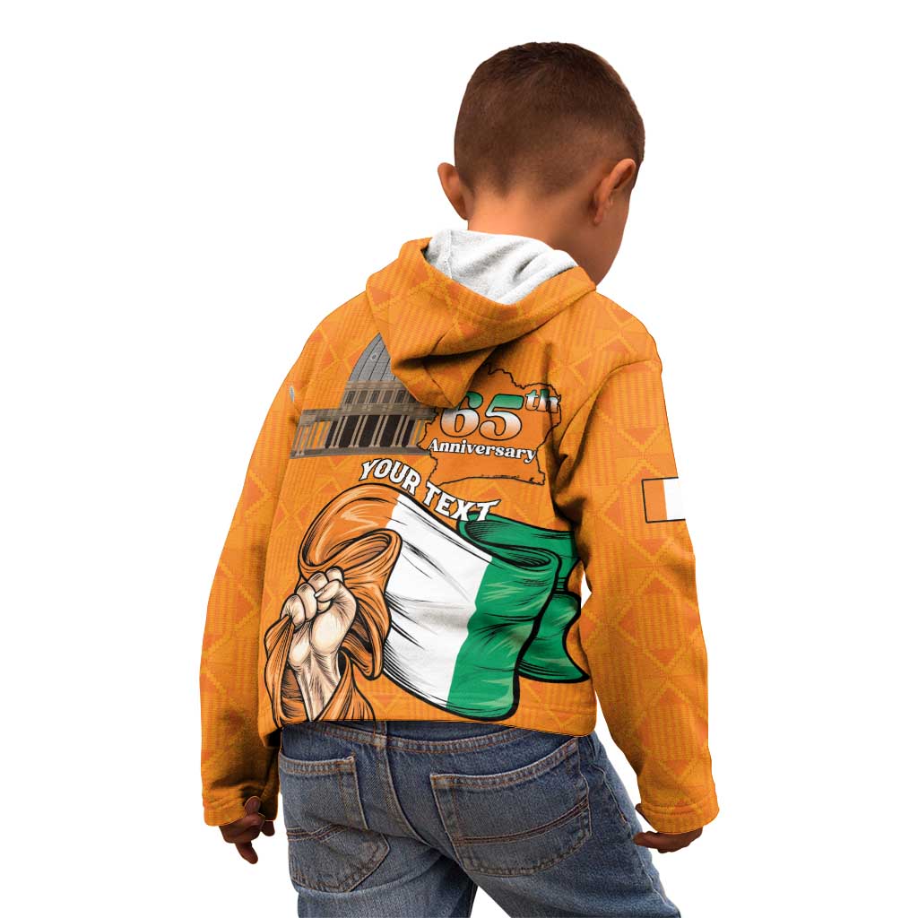 Personalised Ivory Coast Independence Day Kid Hoodie Yamoussoukro Coat Of Arms