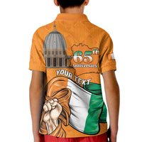 Personalised Ivory Coast Independence Day Kid Polo Shirt Yamoussoukro Coat Of Arms