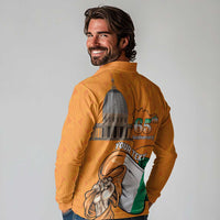 Personalised Ivory Coast Independence Day Long Sleeve Polo Shirt Yamoussoukro Coat Of Arms
