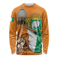 Personalised Ivory Coast Independence Day Long Sleeve Shirt Yamoussoukro Coat Of Arms