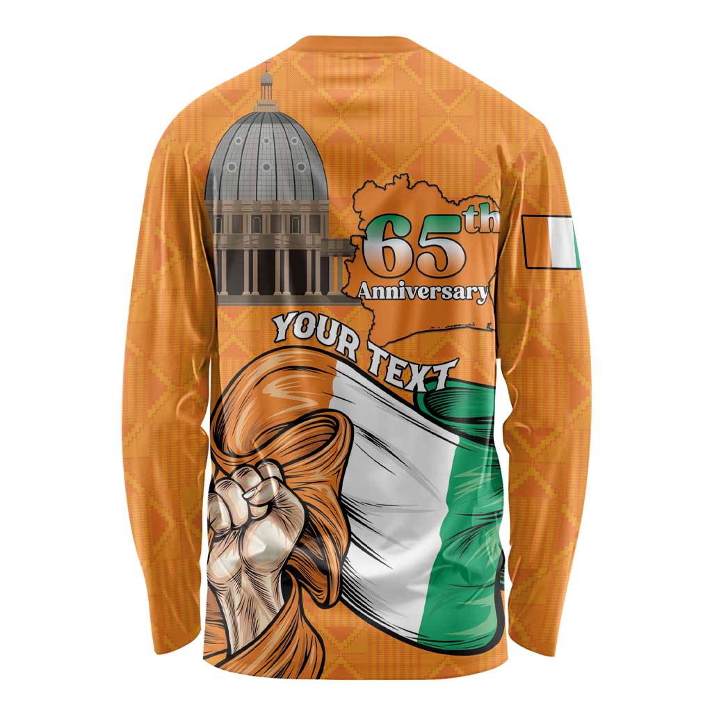 Personalised Ivory Coast Independence Day Long Sleeve Shirt Yamoussoukro Coat Of Arms