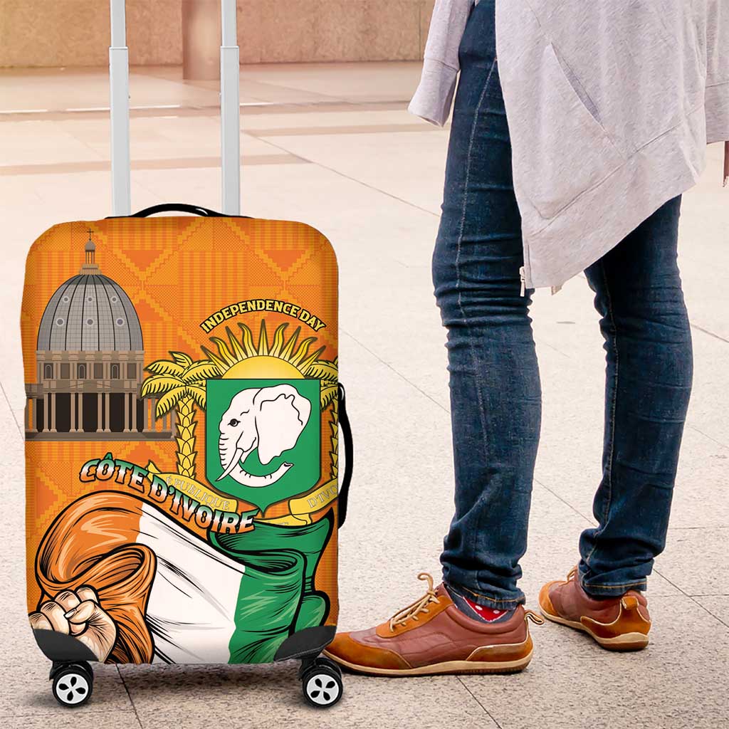 Ivory Coast Independence Day Luggage Cover Yamoussoukro Coat Of Arms