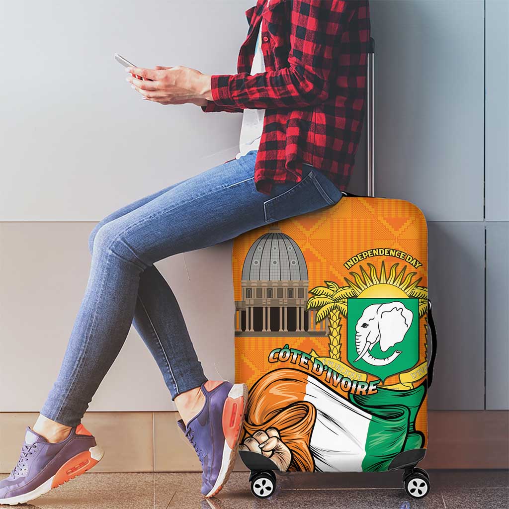 Ivory Coast Independence Day Luggage Cover Yamoussoukro Coat Of Arms