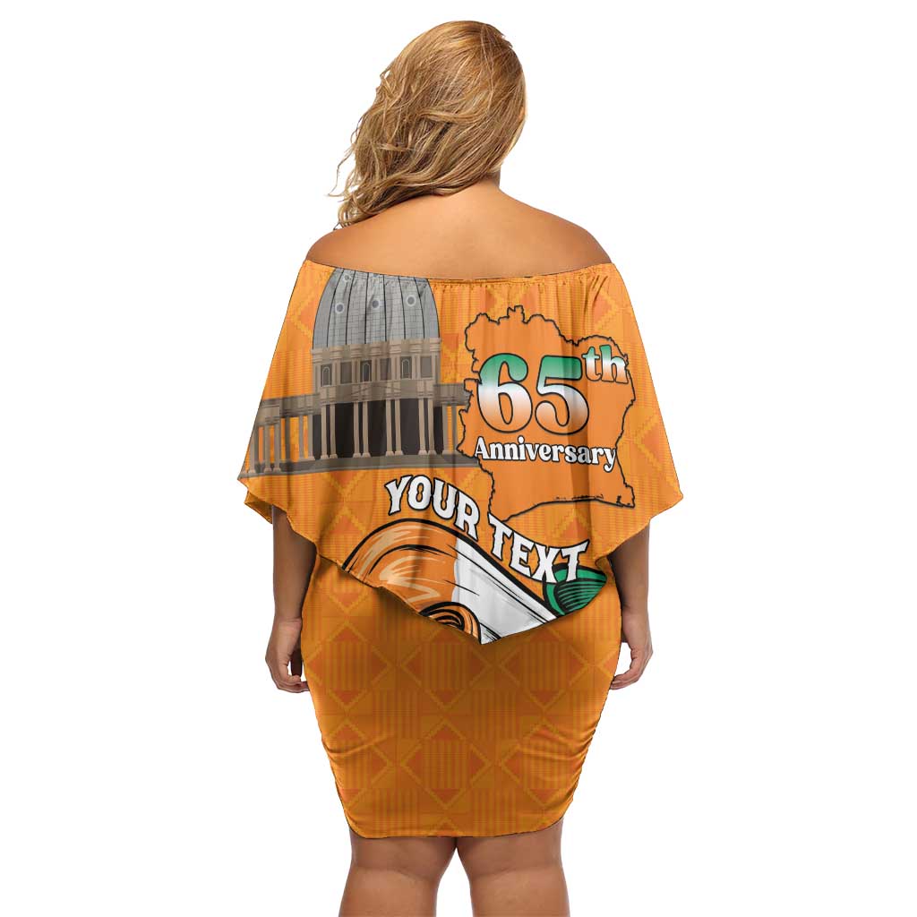 Personalised Ivory Coast Independence Day Off Shoulder Short Dress Yamoussoukro Coat Of Arms