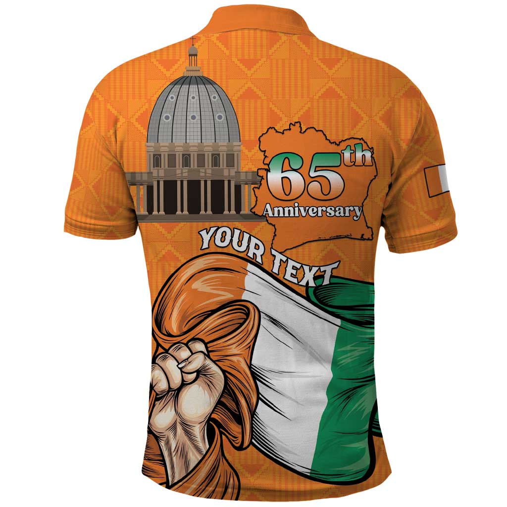 Personalised Ivory Coast Independence Day Polo Shirt Yamoussoukro Coat Of Arms