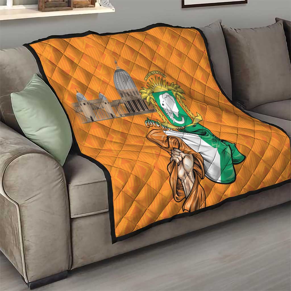 Ivory Coast Independence Day Quilt Yamoussoukro Coat Of Arms