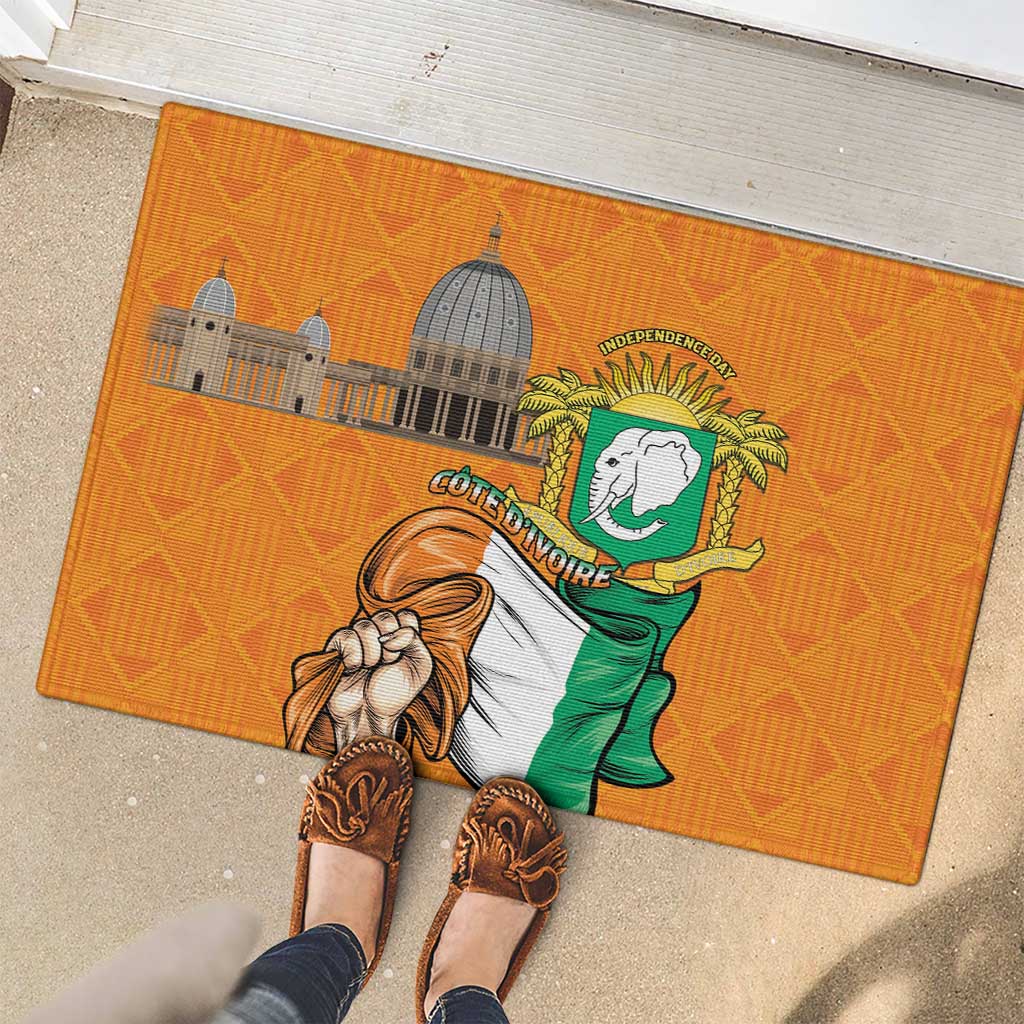 Ivory Coast Independence Day Rubber Doormat Yamoussoukro Coat Of Arms
