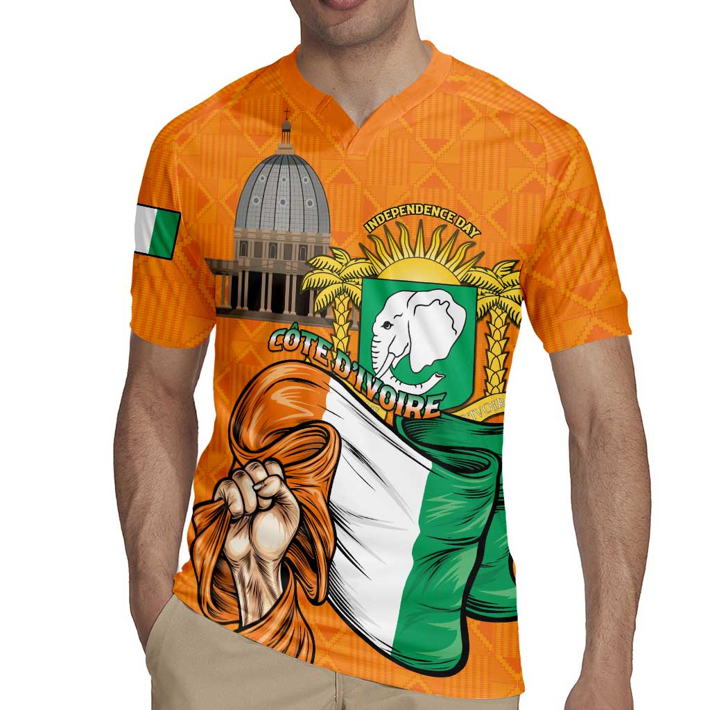 Personalised Ivory Coast Independence Day Rugby Jersey Yamoussoukro Coat Of Arms