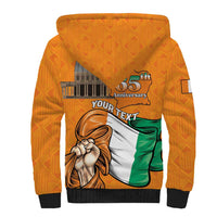 Personalised Ivory Coast Independence Day Sherpa Hoodie Yamoussoukro Coat Of Arms