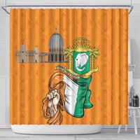 Ivory Coast Independence Day Shower Curtain Yamoussoukro Coat Of Arms