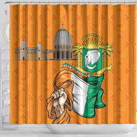 Ivory Coast Independence Day Shower Curtain Yamoussoukro Coat Of Arms