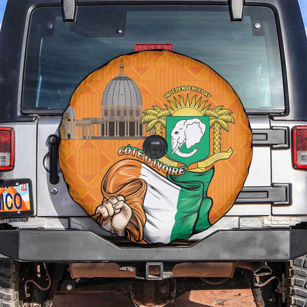 Ivory Coast Independence Day Spare Tire Cover Yamoussoukro Coat Of Arms