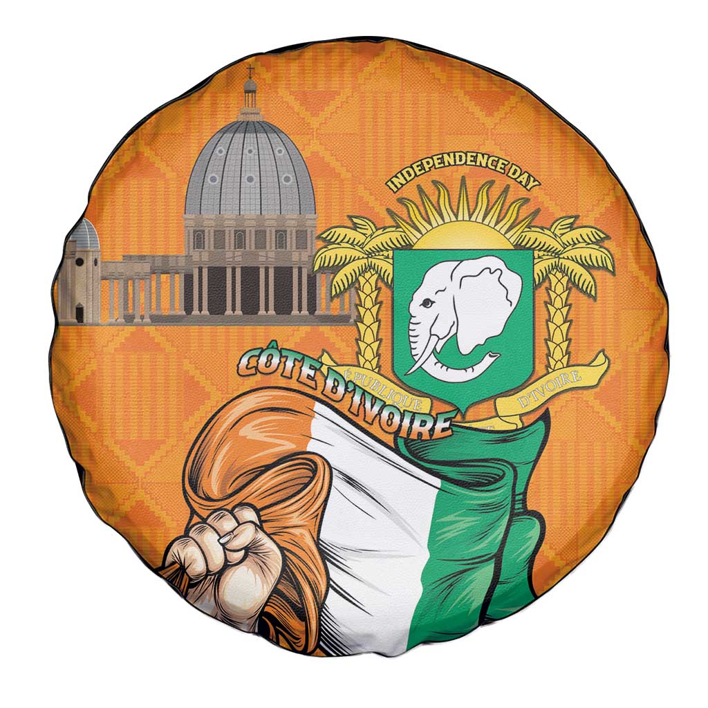 Ivory Coast Independence Day Spare Tire Cover Yamoussoukro Coat Of Arms