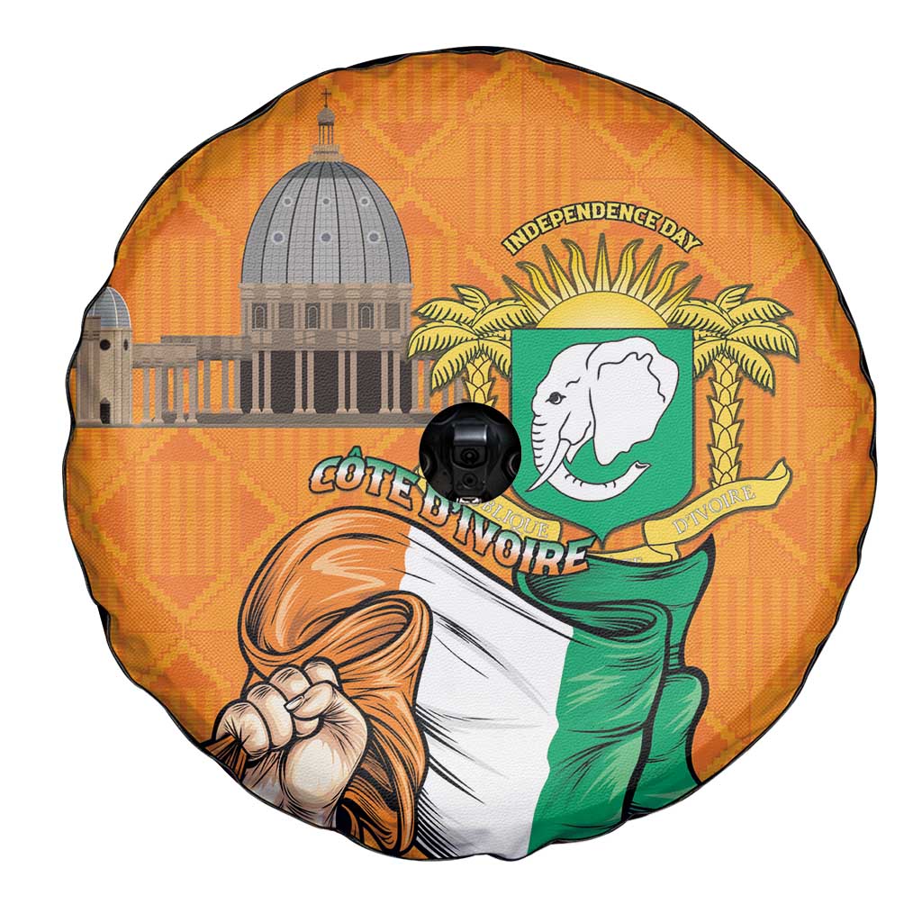 Ivory Coast Independence Day Spare Tire Cover Yamoussoukro Coat Of Arms