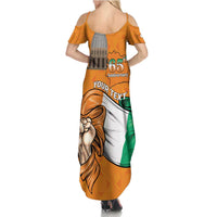 Personalised Ivory Coast Independence Day Summer Maxi Dress Yamoussoukro Coat Of Arms