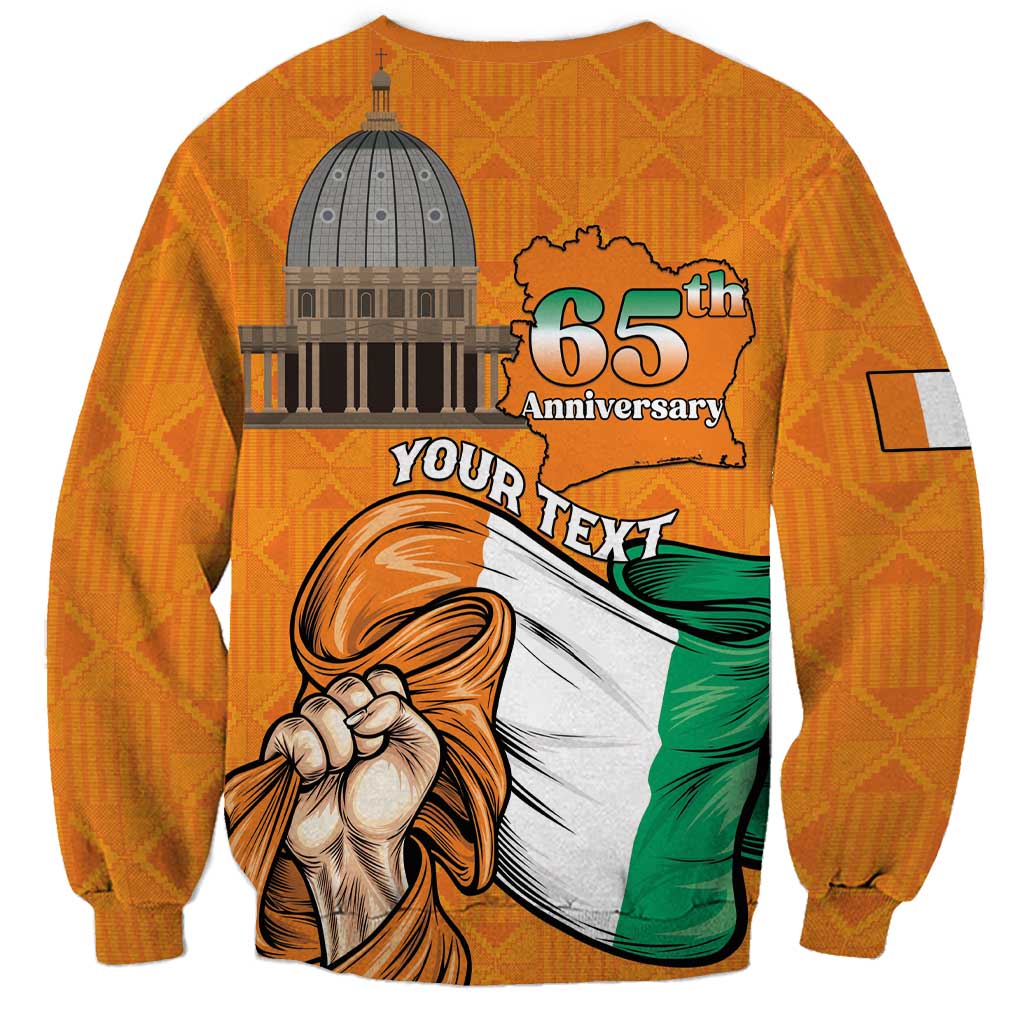 Personalised Ivory Coast Independence Day Sweatshirt Yamoussoukro Coat Of Arms