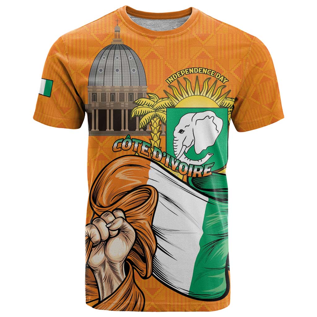 Personalised Ivory Coast Independence Day T Shirt Yamoussoukro Coat Of Arms