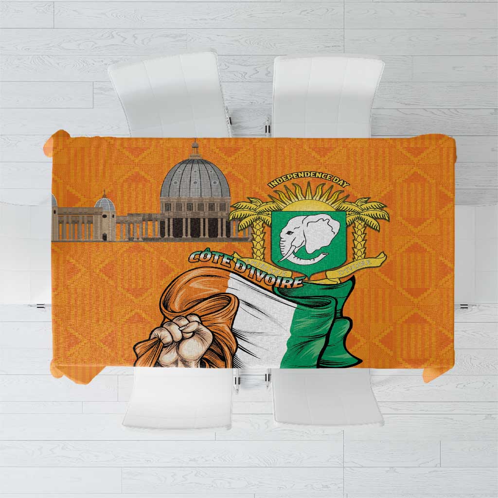 Ivory Coast Independence Day Tablecloth Yamoussoukro Coat Of Arms
