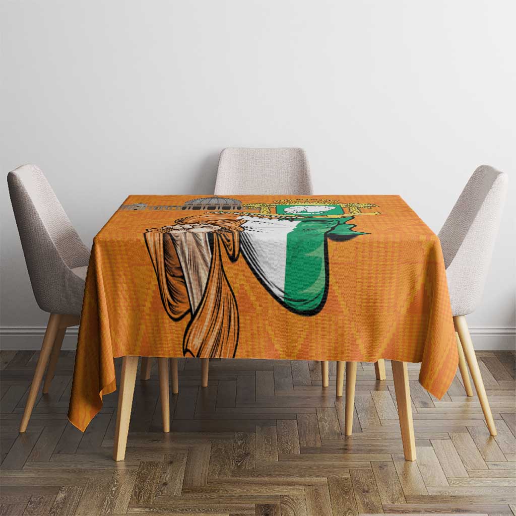 Ivory Coast Independence Day Tablecloth Yamoussoukro Coat Of Arms