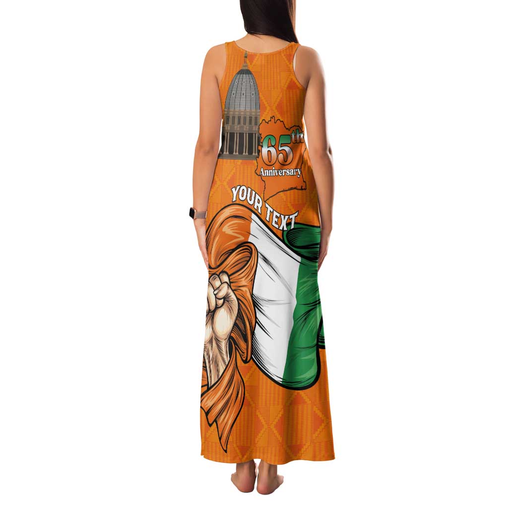 Personalised Ivory Coast Independence Day Tank Maxi Dress Yamoussoukro Coat Of Arms