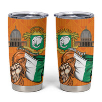 Personalised Ivory Coast Independence Day Tumbler Cup Yamoussoukro Coat Of Arms