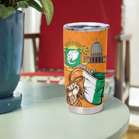 Personalised Ivory Coast Independence Day Tumbler Cup Yamoussoukro Coat Of Arms