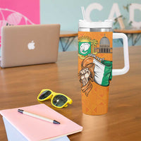 Personalised Ivory Coast Independence Day Tumbler With Handle Yamoussoukro Coat Of Arms
