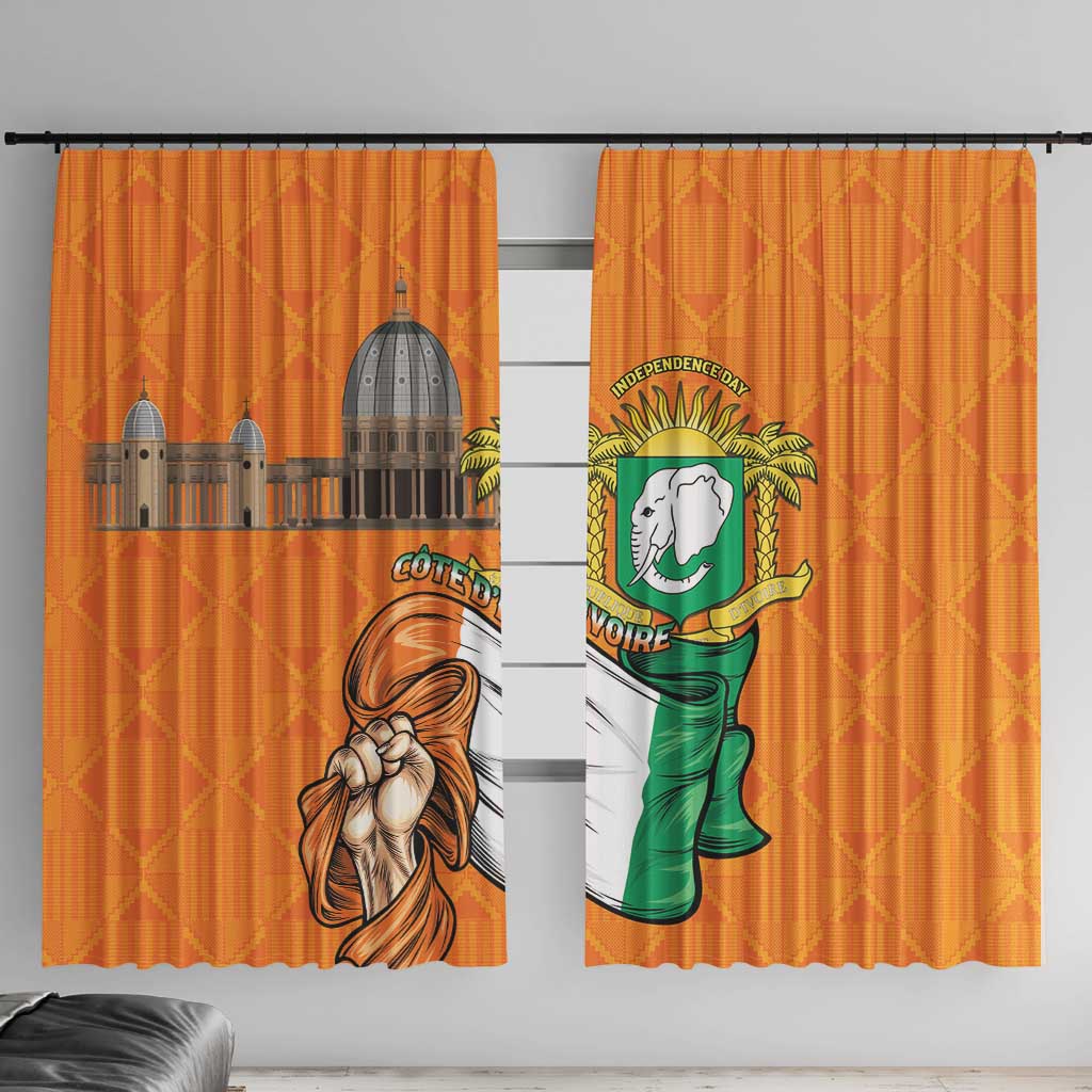 Ivory Coast Independence Day Window Curtain Yamoussoukro Coat Of Arms