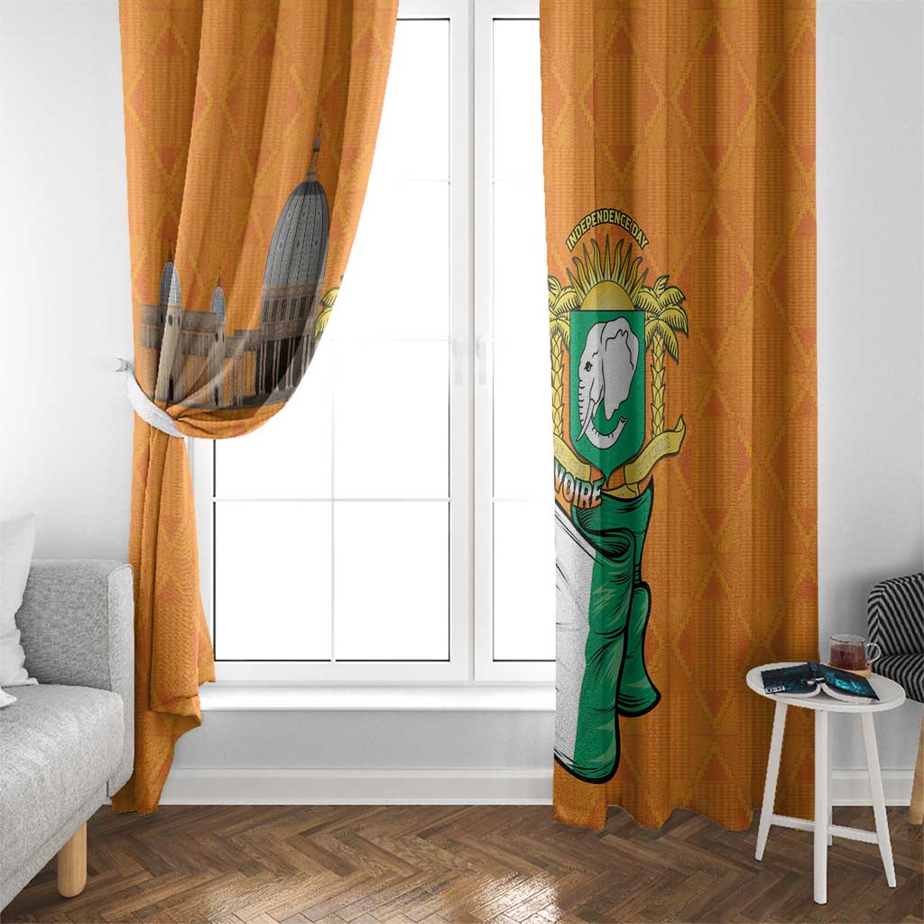Ivory Coast Independence Day Window Curtain Yamoussoukro Coat Of Arms