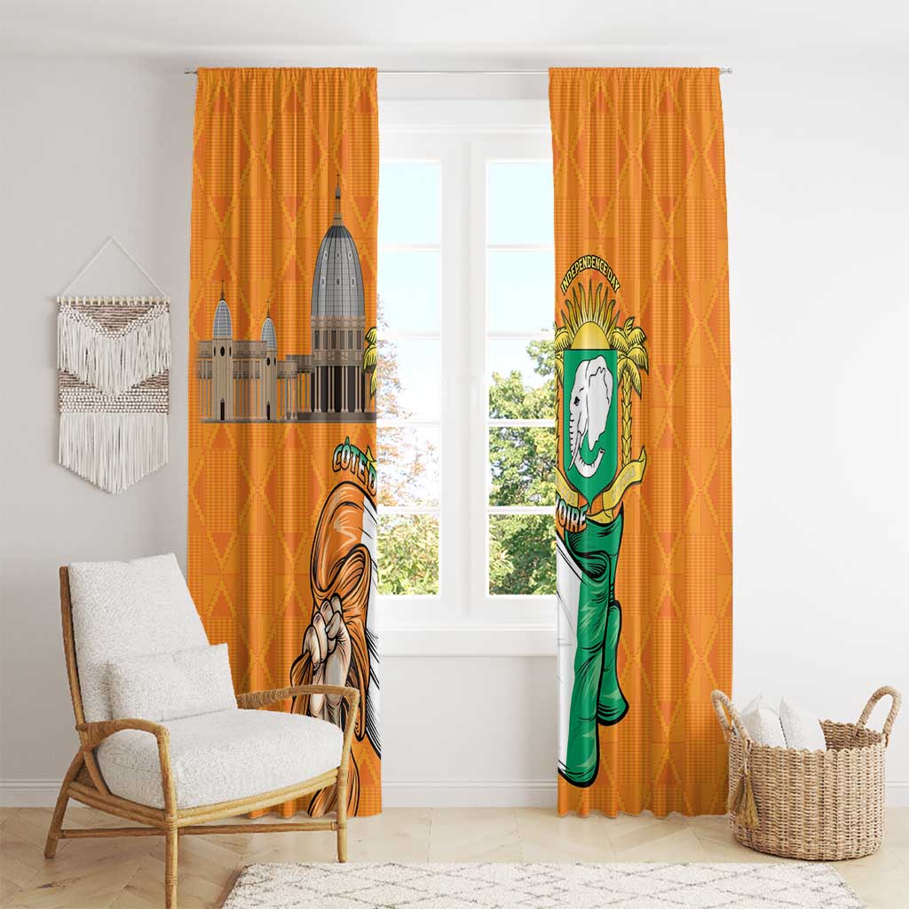 Ivory Coast Independence Day Window Curtain Yamoussoukro Coat Of Arms
