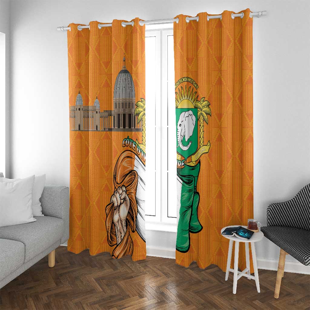 Ivory Coast Independence Day Window Curtain Yamoussoukro Coat Of Arms