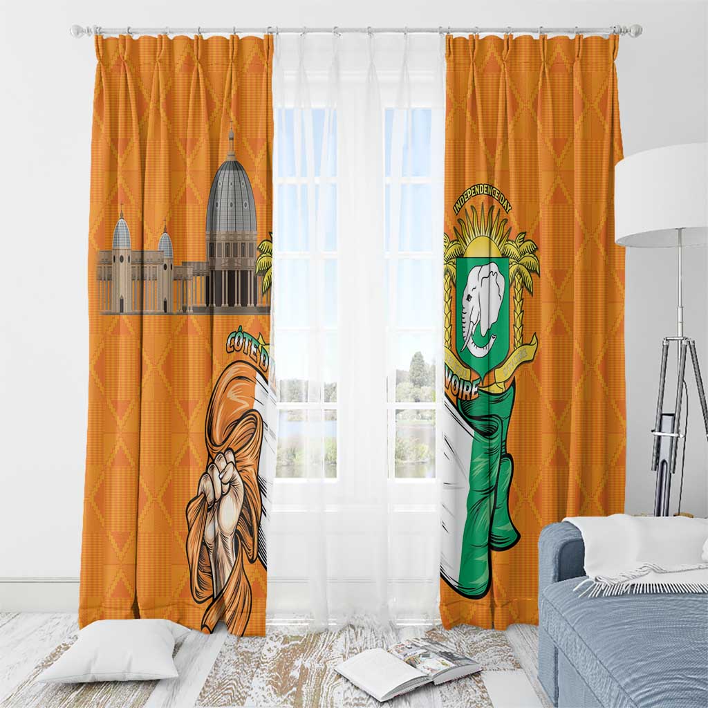 Ivory Coast Independence Day Window Curtain Yamoussoukro Coat Of Arms