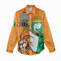 Personalised Ivory Coast Independence Day Women Casual Shirt Yamoussoukro Coat Of Arms