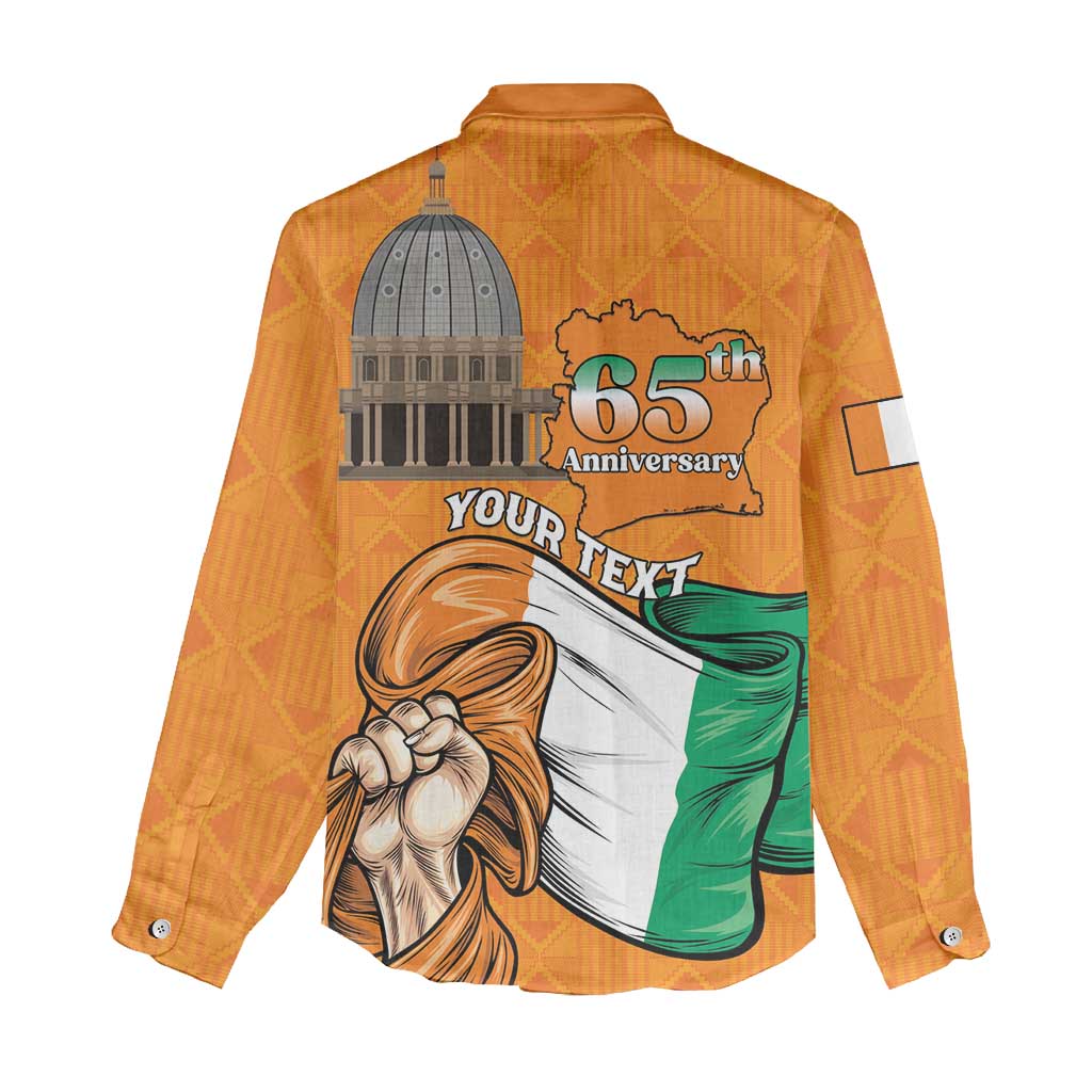 Personalised Ivory Coast Independence Day Women Casual Shirt Yamoussoukro Coat Of Arms