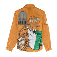 Personalised Ivory Coast Independence Day Women Casual Shirt Yamoussoukro Coat Of Arms