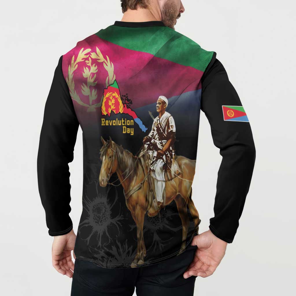 Happy Eritrea Revolution Day Button Sweatshirt Remember Hamid Idris Awate - Wonder Print Shop