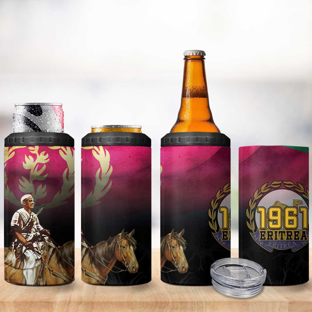 Happy Eritrea Revolution Day 4 in 1 Can Cooler Tumbler Remember Hamid Idris Awate - Wonder Print Shop