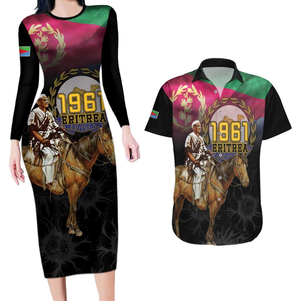 Happy Eritrea Revolution Day Couples Matching Long Sleeve Bodycon Dress and Hawaiian Shirt Remember Hamid Idris Awate - Wonder Print Shop